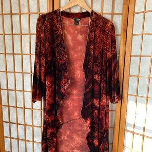 Citron Santa Monica velvet cutout silk duster/coat